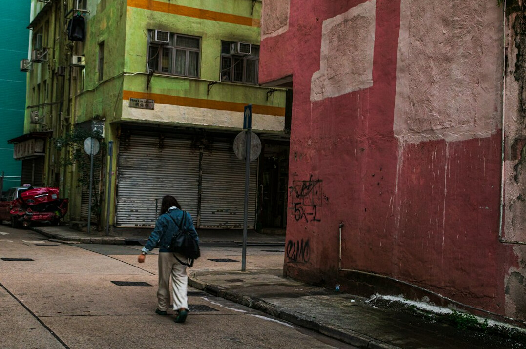 person returning home after walk