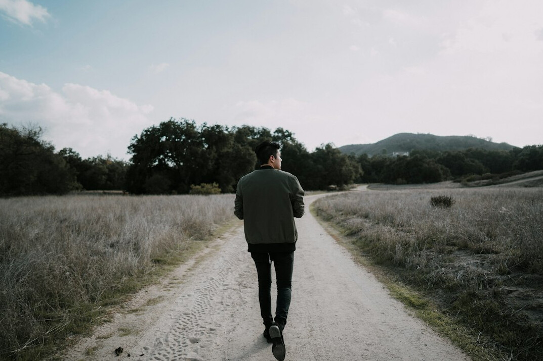 person taking a walk in nature