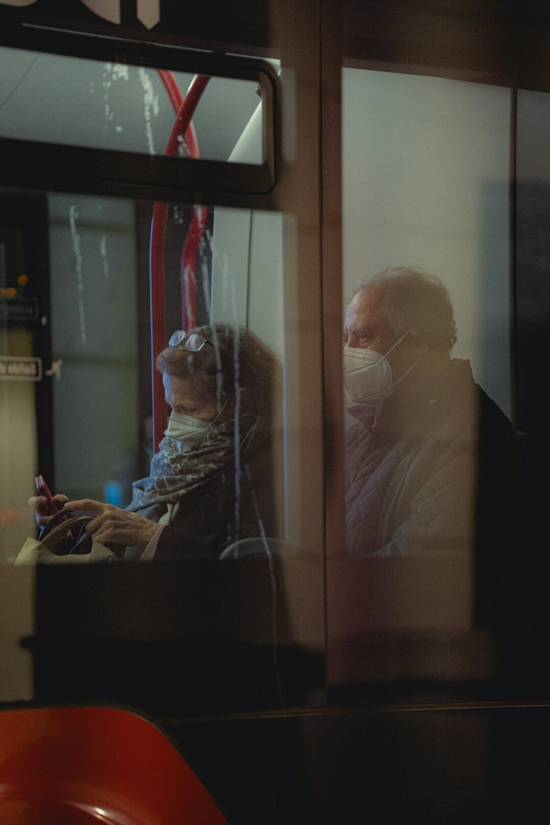 elderly woman on bus